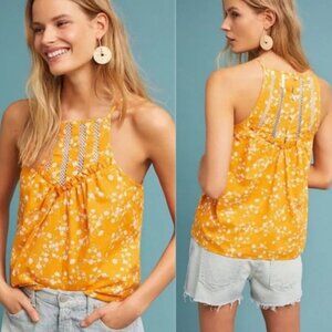 Maeve martell yellow floral halter tank